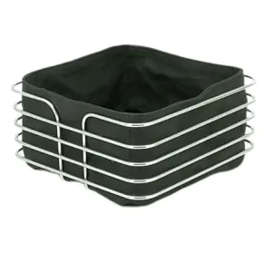 Metal with Fabric insert, Mondern Bread Basket , Stainless Steel