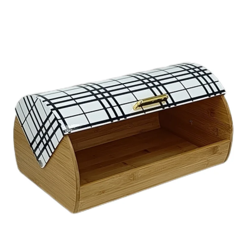 black wooden bread box