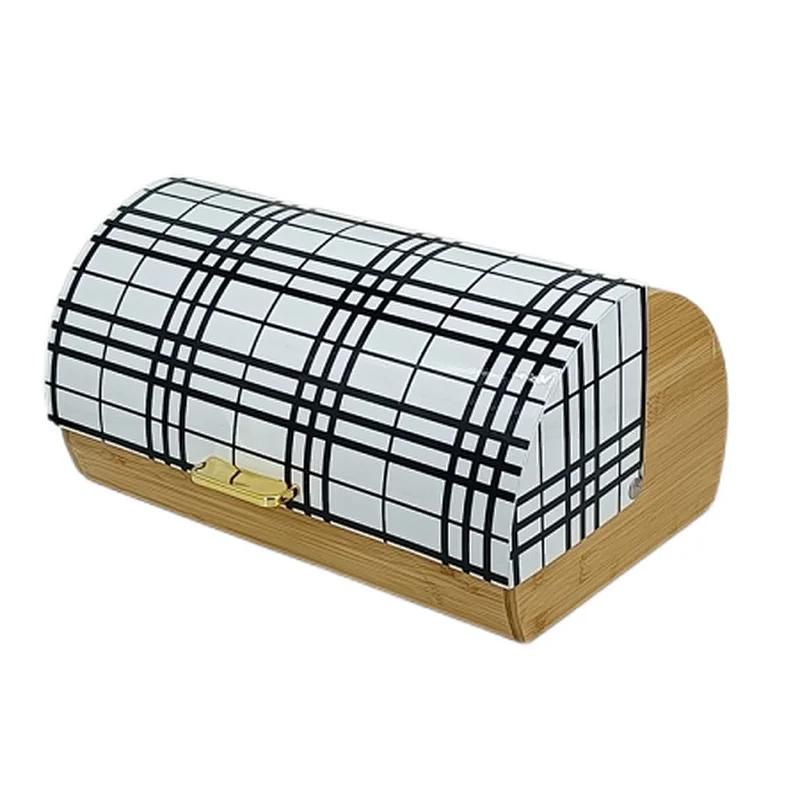 black wooden bread box