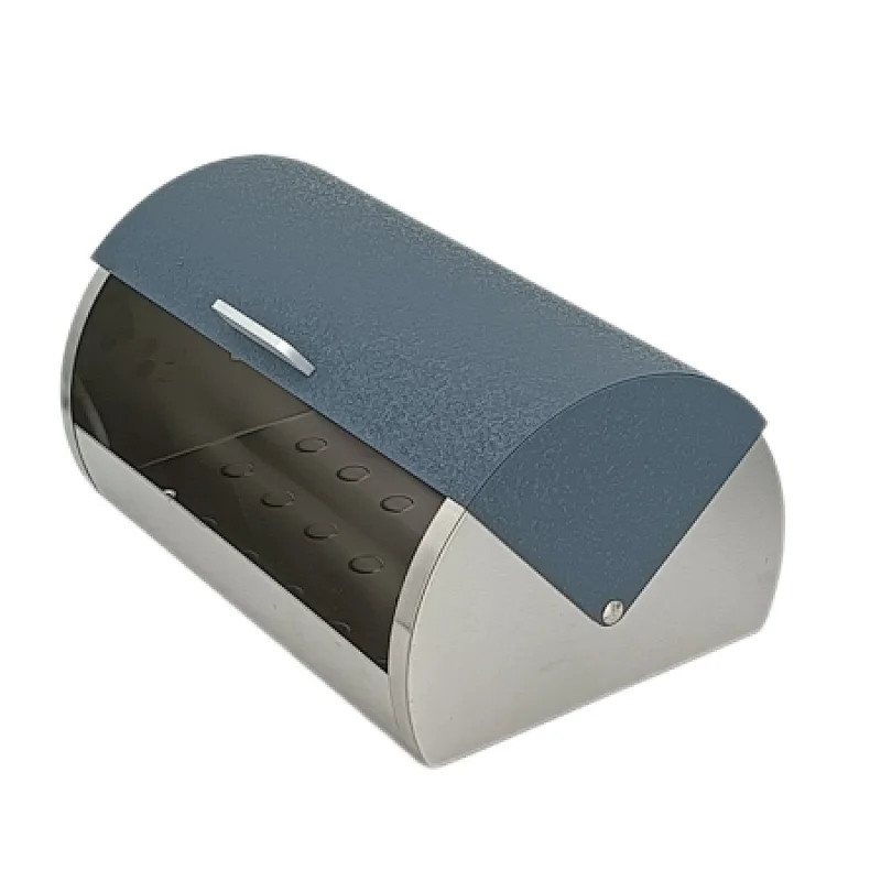 navy blue bread bin stainless steel