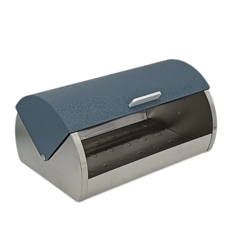 navy blue bread bin stainless steel