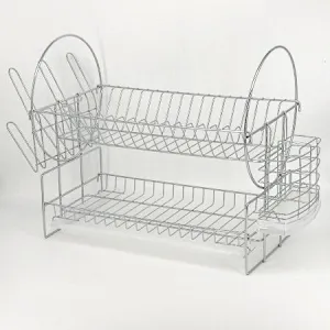 Dish Drainer Rack, Large Capacity Dish Drying Rack for Kitchen, 2 Tier dish Strainer with Utensil and Cup Holder, Premium Rack Professional Dish Holder