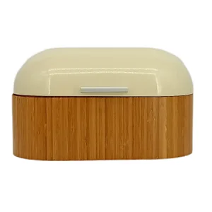 Dome Lid Bread bin, Bamboo, Large Space, Cream Color