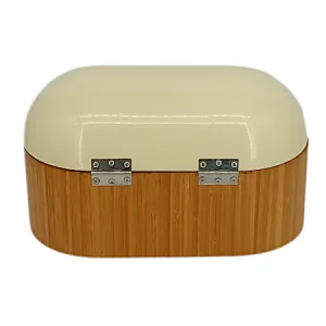 Dome Lid Bread bin, Bamboo, Large Space, Cream Color