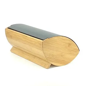 wooden bread container stainless steel brush