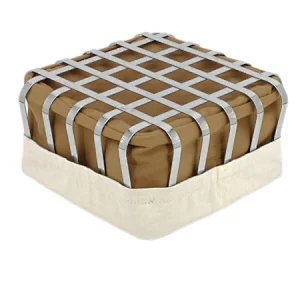 Metal with Fabric insert Mondern Bread Basket Stainless Steel  Size: 23.5X23.5X12CM