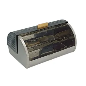 Roll top, European Style,  Stainless Steel  Bread Bin , Color Coated, Diamond Decor
