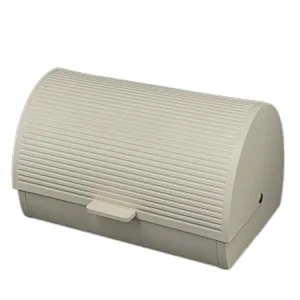 Cream Retro Bread bin, Decor Lid, Large Space, Roll Top