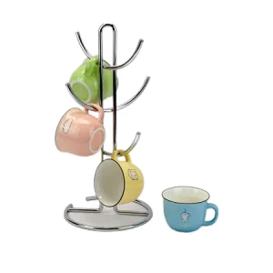 Steel Mug Holder Tree，Diversified European Large SizeStand, Iron Mugs & Tea & Coffee Cup Storage Rack With Hooks, Counter Bar Accessory & Kitchen Countertop Organizer