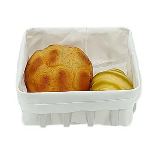 Metal with Fabric insert Mondern Bread Basket Stainless Steel  
Size: 22X22X9CM