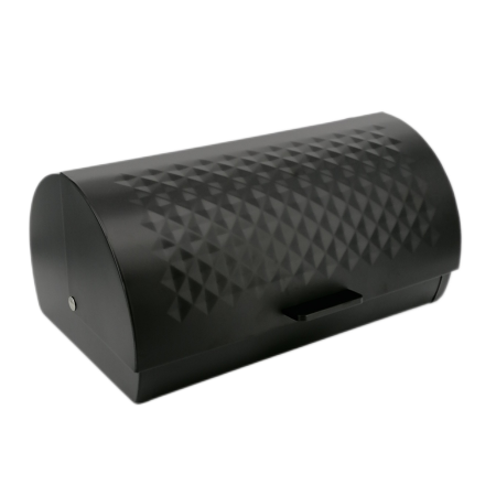 enameled metal bread box black