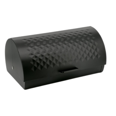 enameled metal bread box black