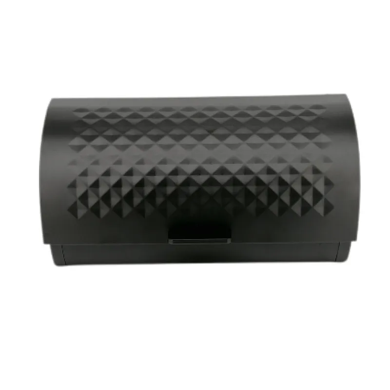 enameled metal bread box black
