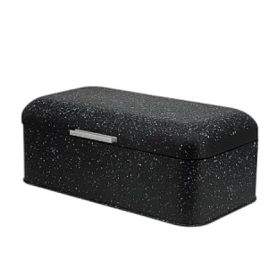 Black Bread bin, Large Storage Space, Marble Decor, Alu Handle