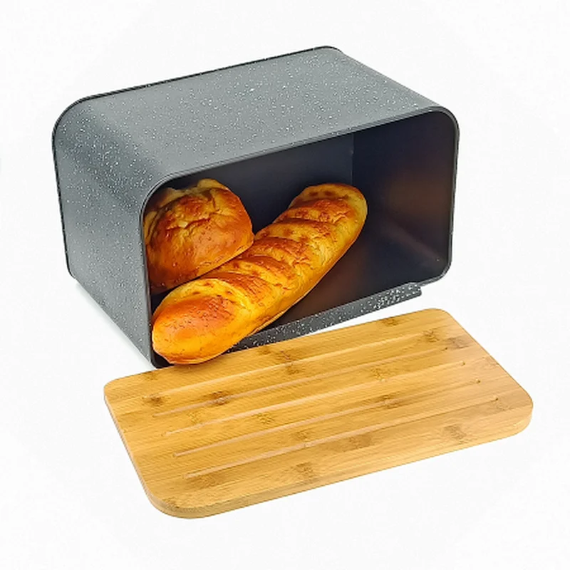 bread bin with cutting board lid
