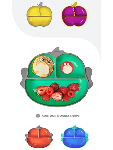 Silicone two-color children's plate