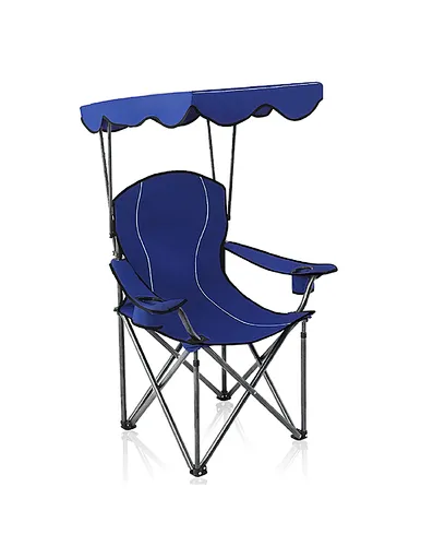  Oversized Camping Lounge Chair with Adjustable Shade Canopy