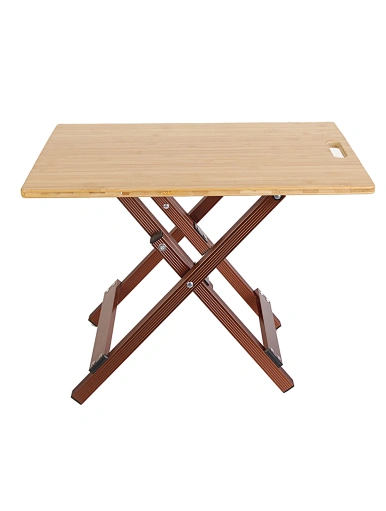   Bamboo top easy fold camping table