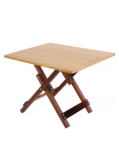   Bamboo top easy fold camping table