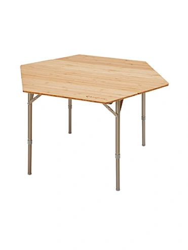 Hexagon four folding bamboo table