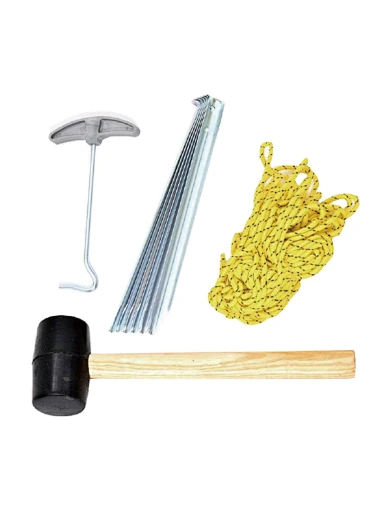 Tent Essentials Kit, Aluminum Stake Tent Pegs for Outdoor Tent & Tarp