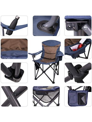 Heavy Duty Lawn Chair with Cooler Bag