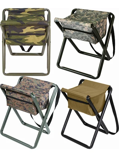  Foldable camping stool with storage bag