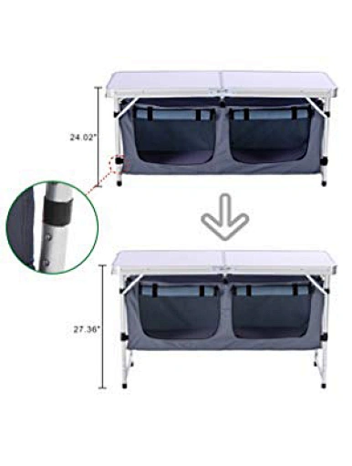 table with Large 2 Compartment Storage Bag