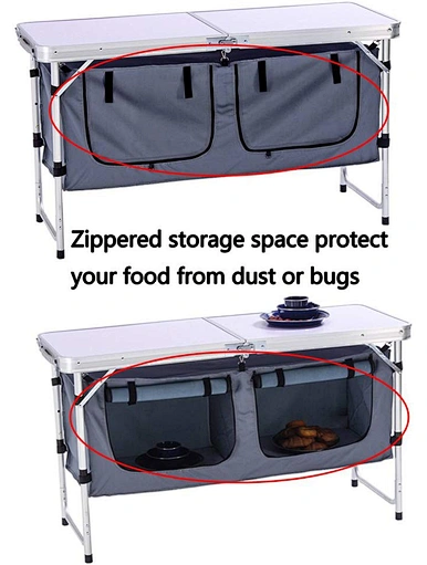 table with Large 2 Compartment Storage Bag