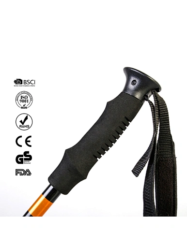 Trail Mounting  Hiking pole，3-section Cork Handle Nordic Walking Pole
