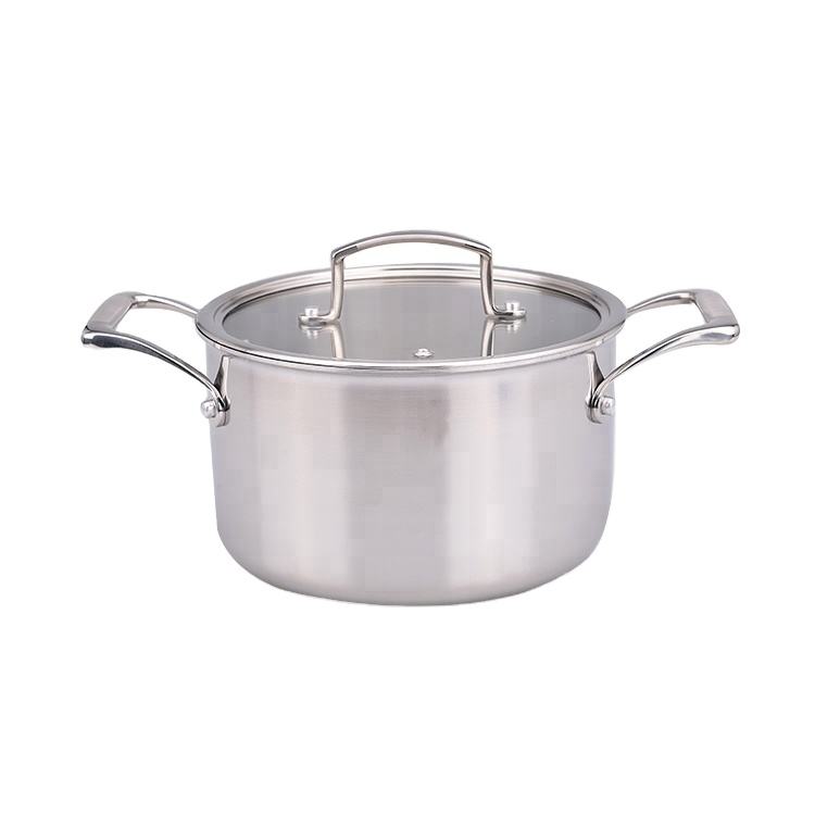 Tri-ply clad stainless steel casserole