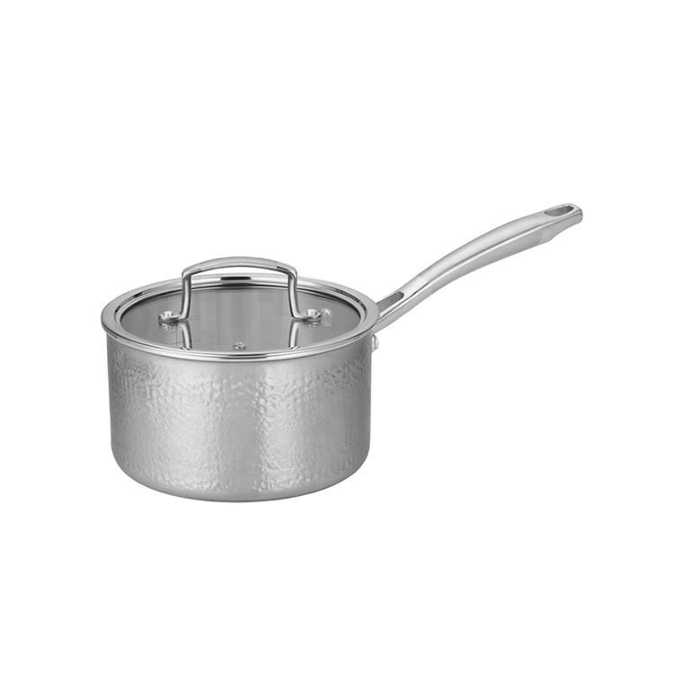 Tri-ply clad stainless steel sauce pan