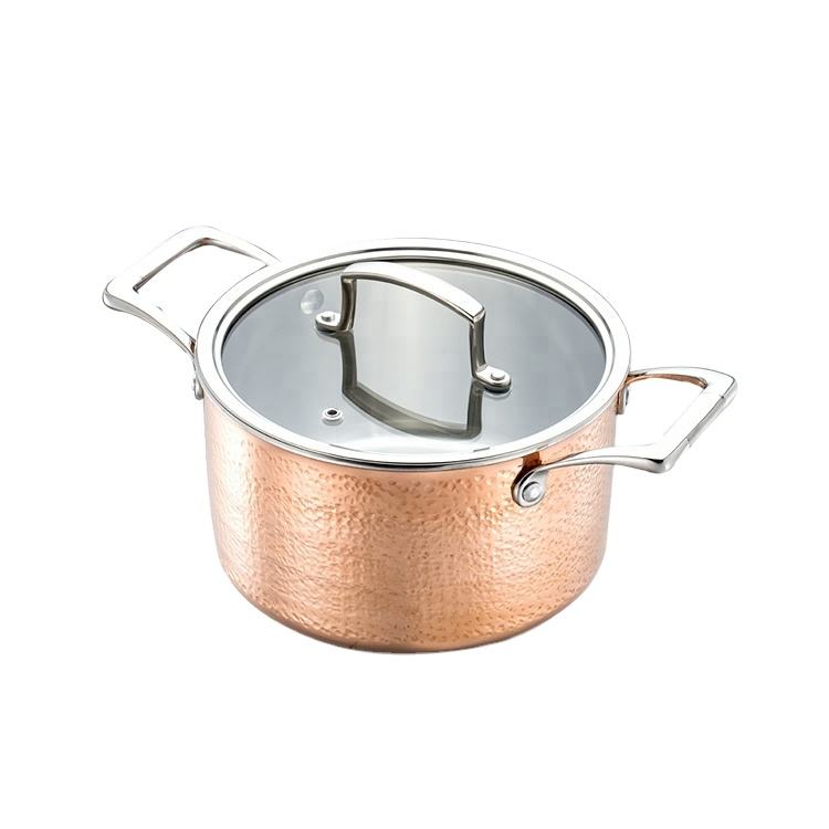 Tri-ply clad copper casserole